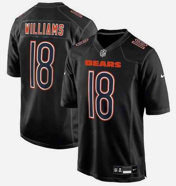 Men's Chicago Bears #18 Caleb Williams Black Fashion Stitched Game Jersey